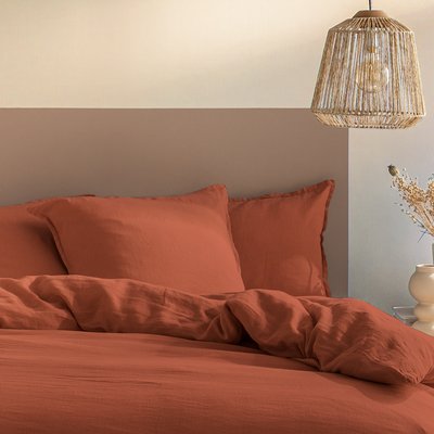 Housse de couette unie en lin, PASSION LIN MATT ET ROSE