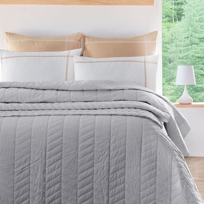 Couvre-lit en percale de coton surpiquée CHEVRON SENSEI MAISON