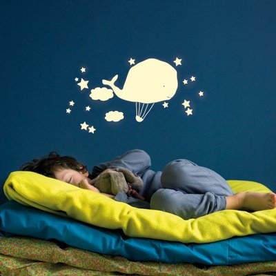 Stickers phosphorescent Montgolfière baleine MIMI'LOU