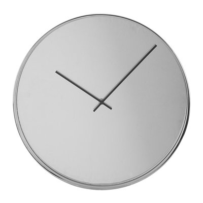 40cm Mirrored Face Silver Wall Clock SO'HOME