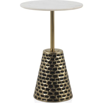 Table d'appoint design doré et marbre  élégance contemporaine RECOLLECTION