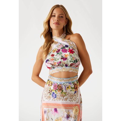 Crop Top Encolure Américaine Imprimé Foulard GUESS