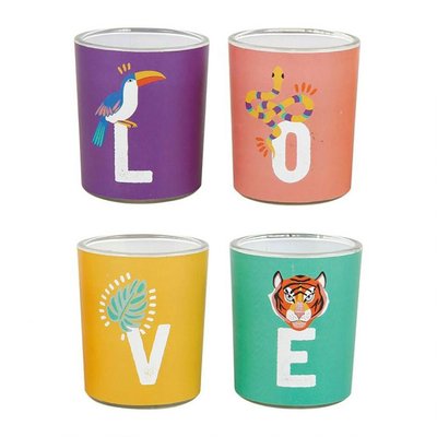 Bougies pot verre Jungle X4 DECORATIE