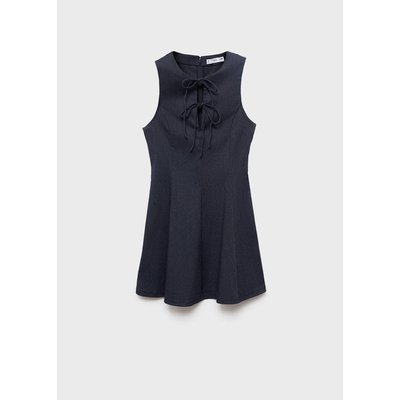 Robe effet denim nœuds MANGO