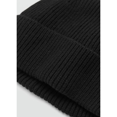 Bonnet laine et cachemire mélangés maille côtelée MANGO MAN