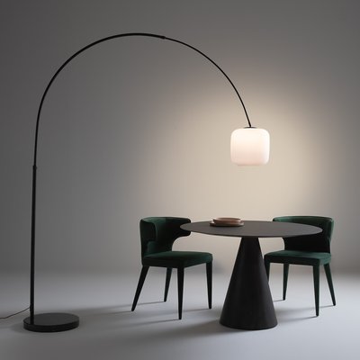 Lampadaire arc, opaline et marbre, Elita AM.PM