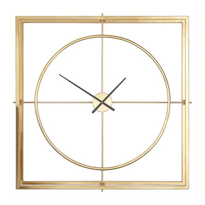105cm Gold Square Metal Wall Clock SO'HOME