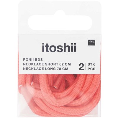 Itoshii pack 2 cordons 2 tailles rose fluo RICO DESIGN