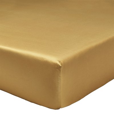 Drap housse uni en satin de coton, Made in France, HOUBLON A DEMAIN