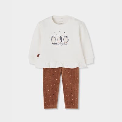 Ensemble bébé fille en maille imprimé pingouins BOBOLI