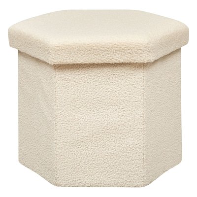 Pouf pliant héxagonal en bouclette ATMOSPHERA