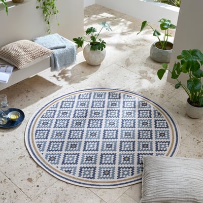 Tapis extérieur rond ZIA FLAIR RUGS