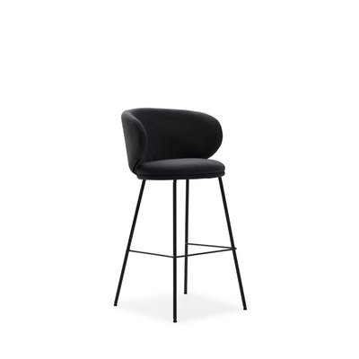 Lot de 2 tabourets de bar en tissu et métal H65cm- HAVEL DRAWER