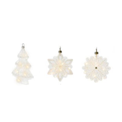 Set de 3 boules de Noël lumière led 13cm WADIGA