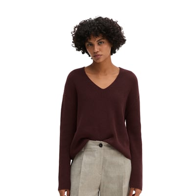 Pull ras du cou en V relaxed en qualité Organic Cotton MARC O'POLO