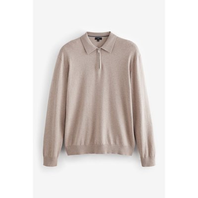 Polo zippé en maille à manches longues NEXT
