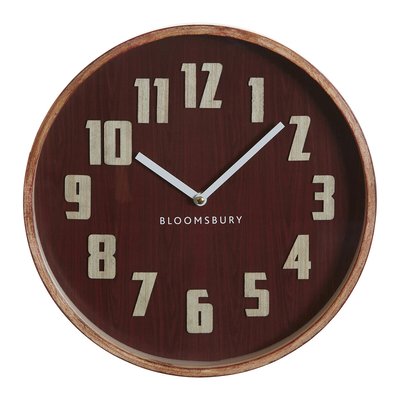 30cm Red Grain Wooden Wall Clock SO'HOME