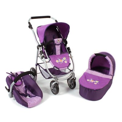Poussette pour poupées, 3 en 1 EMOTION - Purple Checker BAYER CHIC 2000