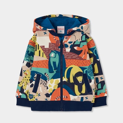 Veste garçon molleton imprimé animaux BOBOLI