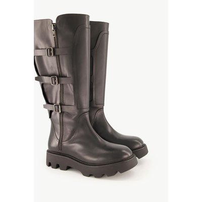 Bottes en cuir esprit motard, tige XL ULLA POPKEN