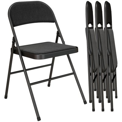 Chaise pliante Polyester Noir HOMCOM