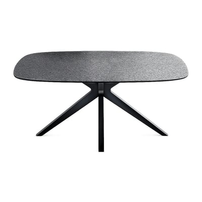 Table à manger design en verre ondulé 180 cm ALBA PIER IMPORT