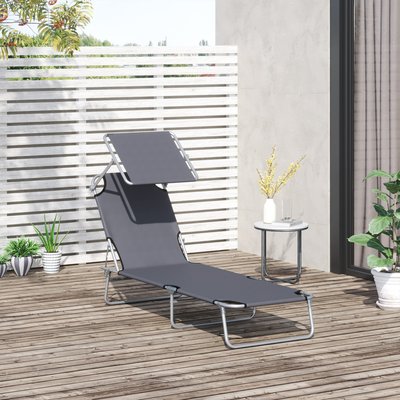 Transat bain de soleil pliable grand confort OUTSUNNY