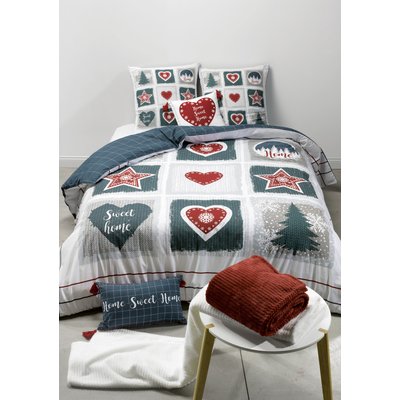 Parure housse de couette imprimée avec taie(s) coton, Sweet Home C DESIGN HOME TEXTILE