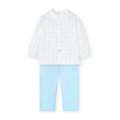 Ensemble chemise à carreaux et pantalon uni BOBOLI