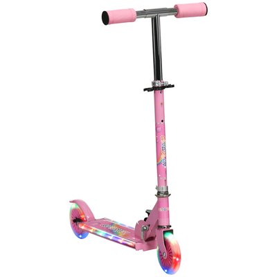 Trottinette pliable roues repose-pied LED frein guidon réglable HOMCOM