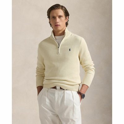 Pull en demi-zip en Coton 7G avec logo brodé POLO RALPH LAUREN