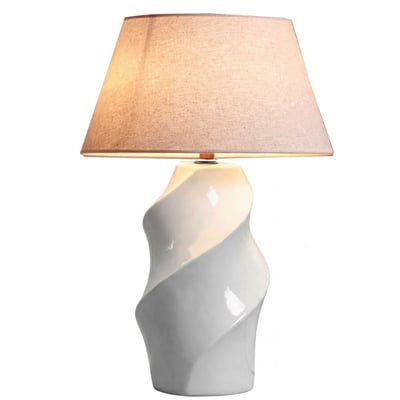 Lampe à poser céramique blanche spirale 20x20x61cm WADIGA