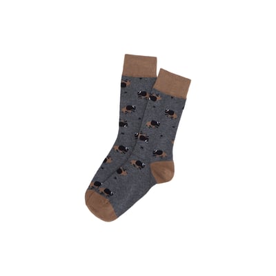 Chaussettes en coton imprimé En Plaine Nuit Gris Made in France ARTHUR