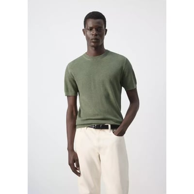 T-shirt en mélange de coton maille fine MANGO MAN