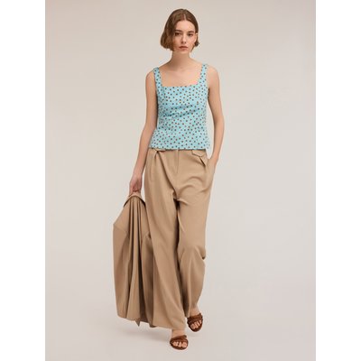 Top bustier in gabardina di cotone stretch a pois MOTIVI
