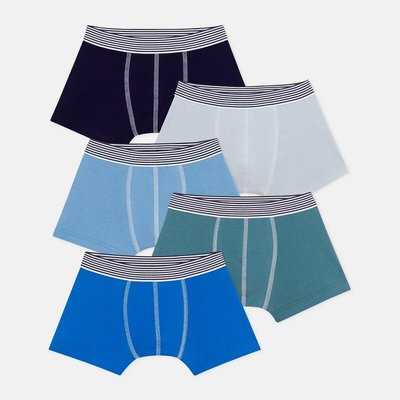 Lot de 5 boxers en coton PETIT BATEAU