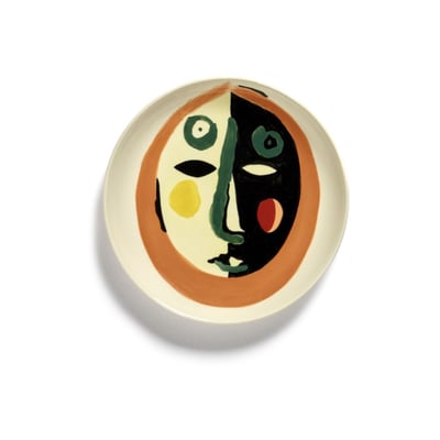 Assiette plate feast par ottolenghi motif visage grès ø16 cm SERAX