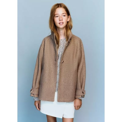 Manteau en drap à col cheminée MANGO KIDS