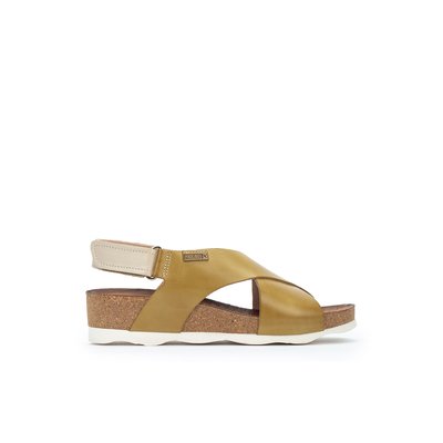 Sandales cuir à talon compensé Mahon PIKOLINOS