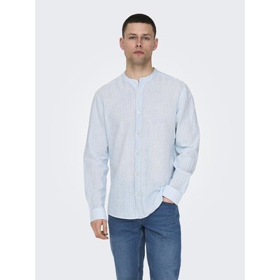 Chemise ONSCAIDEN LS MAO STRIPE LINEN SHIRT NOOS ONLY & SONS
