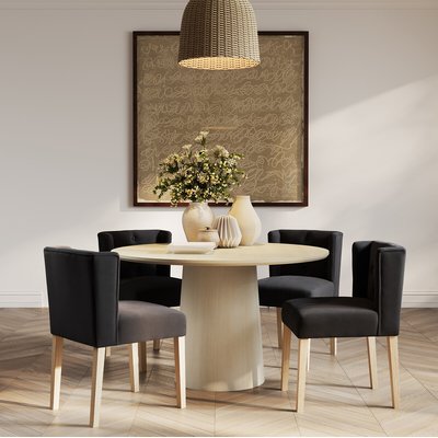 Hazell Light Ash Wood Minimalist Dining Table (Seats 4) SO'HOME