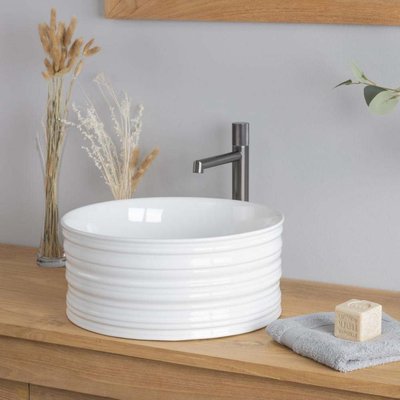 Vasque en céramique ronde à poser 40 cm TROOPER WANDA COLLECTION