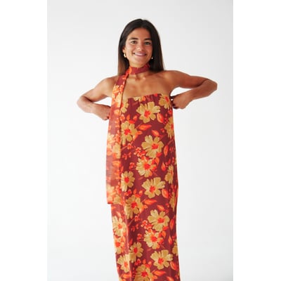 Robe longue bustier fleurie SARA MINDTRAVELER