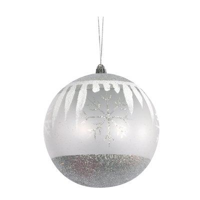 Boule de noel effet neige et flocon DOUCEUR D'INTÉRIEUR