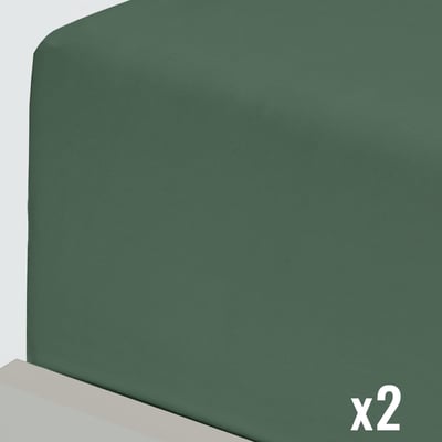 Lot de 2 draps housse flanelle coton bonnet 30 cm KLAPPEN SENSEI MAISON
