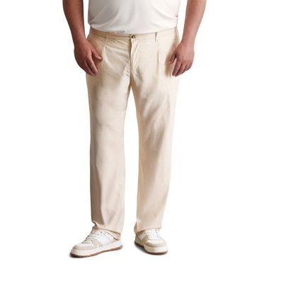 Pantalon modèle Osby pleats tapered en popeline stretch de coton bio MARC O'POLO