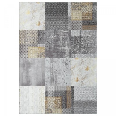 Tapis salon et chambre tissé en coton motif damier CARRAL UN AMOUR DE TAPIS
