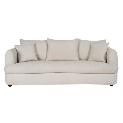 Canapé conible déhoussable 3-4 places design haricot en tissu effet velours  clair SACHA MILIBOO