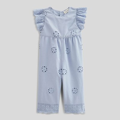 Combinaison longue unie en broderie anglaise en coton BIO GOTS - collection Cérémonie MONOPRIX