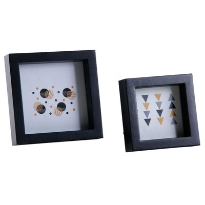 Cadre photo carré en bois noir (Lot de 2) AUBRY GASPARD